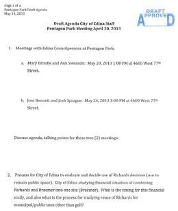 33 Pages of Meeting Agendas